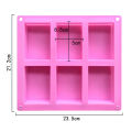 Silicone soap mold 6 even rectangular soap silicone cake mold handmade cold soap mold rectangular soap mold. 