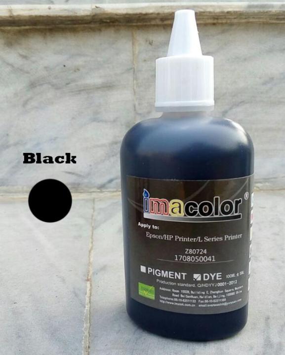 Imacolor Black Refill Ink For Epson and Hp Printers Inkjet ink Black
