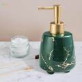 Bathroom Counter Ceramic Liquid Soap Dispenser 260ml Pump Bottle Refillable for Women and Men. 
