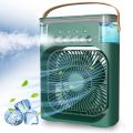 Rotating 4 In 1 Fan Air Cooler with Ice Remote Control with Humidifier & Night Light  Mist Fan Remote Control  RGB Lights  Mist Fan Portable Air Conditioner with Ice Tray  Cooling Fan  Water Spray Fan AC. 