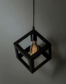 1 Pack Square Matte Black Pendant Light Fixtures Over Kitchen Island, Hanging Ceiling Lights, E26/E27 Medium Base, Bulbs not Included.. 