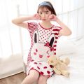 Summer Cute Cartoon Women Sleepwear Thin Short Sleeve Printing Nightdress Women's Nightgown Sleepwear Night Dress Loungewear. 