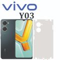 VIVO Y03 Full 360 Back Protection transparent matte  Sheet with Four Sides Vinyl Skin. 