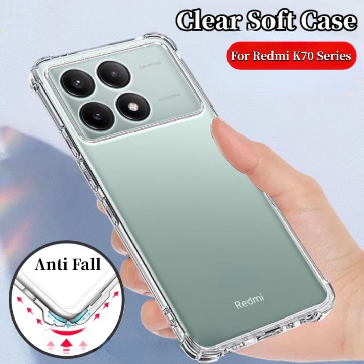 Redmi K70 Pro Phone Case For RedmiK70 Pro K 70 K70E K70Pro 5G Xiaomi Casing Shockproof Soft TPU Silicone Transparent Anti-fall Airbag Transparent Back Cover Shell Anti Slip