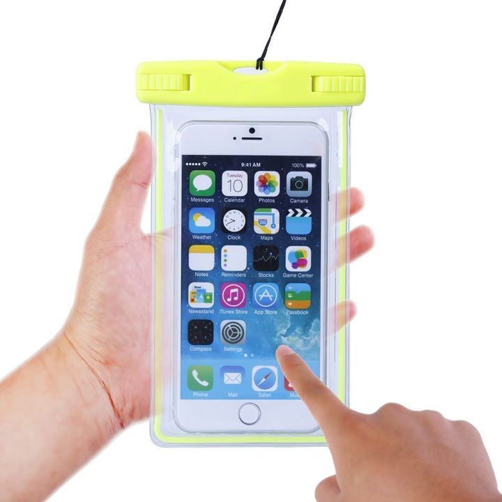 Waterproof%20Bag%20Case%20Cover%20Apple%20iPhone%206S%20Plus%20-%20Universal%20Size%20-%20Clear%20Green%20-%20Image%205
