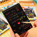 SP Dealz  Small Size Kid's Scratch Book 10-Pages Colorful Scratch Paper Note, DIY Art Book with Wooden Stylus Scratching Tool for Kids, Girls, Boys Birthday Gifts (10cm x 14cm). 