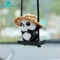 Panda Car Accessories Colorful Car Panda Pendant Stylish Swing Ornament for Car Interior Animal Mirror Hanging Accessory Long-lasting Vibrant Colors Southeast Asian Buyers' Favorite Color Matching. 