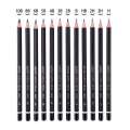 12Pcs Sketching Pencils 3H-10B Different Hardness Standard Pencil Set. 
