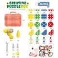 Electric Drilling Screw Puzzle games Toy Boys Girls 3D Construction Drill Screw Toys Set Creative Educational learning toy Blocks for kids Tool Kit Toys Gifts for Kids. 