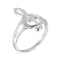 Fashion Silver Color Music Note Treble Clef Ring Jewelry Gift. 
