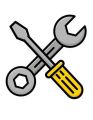 Tools Icon Sticker Wrench and Screwdriver Repair Sticker Maintenance & Settings Symbol Decal laptop & mobile back cover sticker Handyman Tool Illustration Sticker 3inchx3inch sticker size. 
