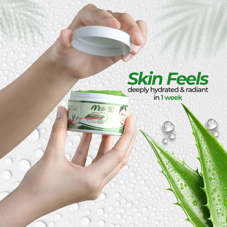 Malika SPF 50+ Glowing Cream - Whitening Cream - Cream - Aloe Vera & Fruit  Extract - Beauty Cream - Night Cream - Antioxidant - Provide ( Protection,  Glow, Bright Tone, Hydration, Exfoliation ) To Skin - Kass Cosmetics |  Daraz.pk