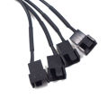 Copper DC 5521 to 4Pin PWM 4 Way Computer PC Fan Power Adapter Cable 12V. 