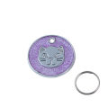 Round Metal Dog Cat Collar Name Tag Engraving ID Owner Address Key Ring Pendant. 