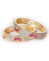 Pair of 1k Gold Plated on Alloy Bangles for Women. 