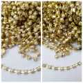 1 yard Rhinestone Lace Pearl Chain Gold Silver Base DIY Sew On Decoration Crafts 3mm. 