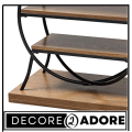 Decore To Adore Customize One Piece Wide Brown Wood 2-Shelf Console Table, Contemporary Farmhouse Decor With This Two-Shelf Wood. 