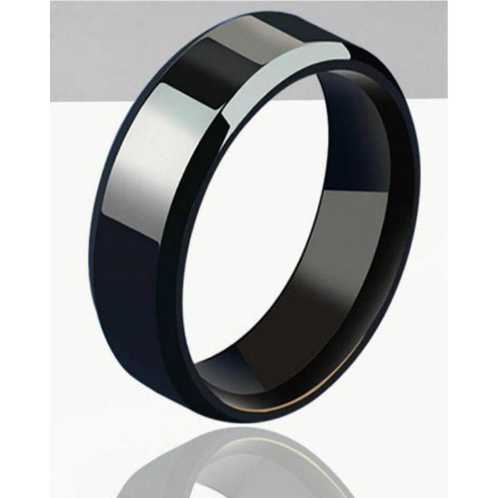 Black Titanium Stainless Steel Ring for Men