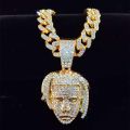 Men Women Hip Hop Xxxtentacion Pendant Necklace With 13mm Cuban Chain Iced Out Bling Hiphop Necklaces Jewelry. 