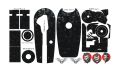 complete 70cc bike chain cover engine and fornt shock sticker. 