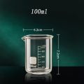 Glass Beaker 100ml (1-6 Pcs) - Borosilicate, Heat Resistant, Graduated Measuring Cup for Lab, Chemistry, Baking, Perfume, Candle Making & DIY Experiments. 