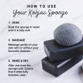 Bamboo Charcoal Konjac Sponge (Large) | Body Cleansing/ Exfoliating Sponge | Body Sponge. 
