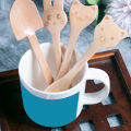 Dessert Spoon Smooth Surface Cute Cartoon Children Wooden Spoon Fork. 