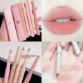 Lady Plump Lips Contour Pen / Flat Design Velvet Matte Lip Liner Pen / Women Lip Cosmetics / 5 Colors Smooth Velvet Lipliner Pencil / Waterproof Non-stick Cup Lipstick. 