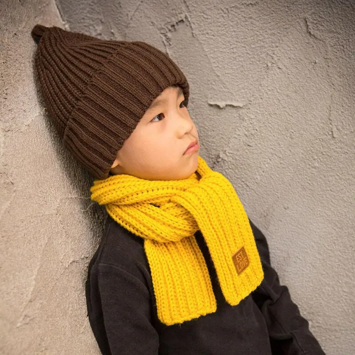 om ids Scarf o s aby Winter nitted Wool Scarf Solid Color Women Scares Children e Collar Warmer Accessories
