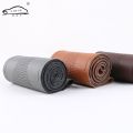 Universal leather car steering wheel cover snake skin pattern cowhide steering-wheel wrap braid with needle and thread(AK31Beige). 