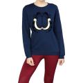 CARTOON Navy Blue Fleece Winter High Quality Sweatshirt For Women. 