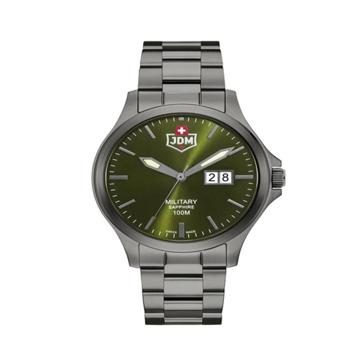 JDM Military (Jacques Du Manoir) -WG014-05- Alpha Big Date - Made In Switzerland - Wrist Watch for Men - 10 ATM.