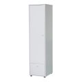 Wardrobe Cupboard Single Door 4 Shelf  With One Drawer Single Door White. 