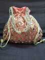 Fancy Pouch potli gol bridal purse :: Bridal satin pouch , Customized and handmade pouch. 