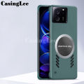 For Xiaomi 13T case Ultra Thin Frameless Case Matte Adsorption Metal Heat Dissipation Ring Cover For Mi Xiaomi 13T Pro Back Cover Phone cases. 
