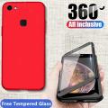For Vivo V7 1718 5.7 inch Free Tempered Glass 360 Full Coverage Matte Finish Sturdy Hard Acrylic All-around Protection Cell Phone Case. 