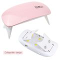 For Nail Care Tool 6W Mini Nail Dryer Machine Portable 6 LED UV Manicure Lamp Home Use Nail Lamp For Drying Polish Varnish With USB Cable. 