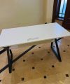 Computer Laptop Table Desk Workspace K/H-Shaped Table Engineered Wood Finish Study Table, for Home & Office with Powder Coating Frame. 