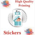 Pack of 10 Baby Boy Announcement Stickers for Boxes & Decoration (BB-3). 
