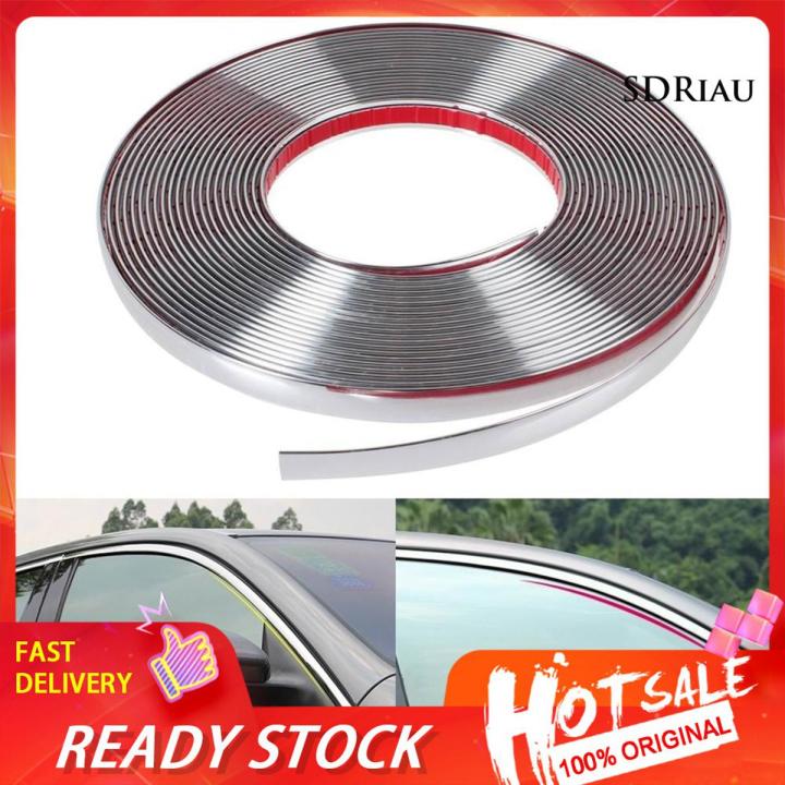【Ready stock Universal 6mm 15mm 18mm 22mm Car Chrome Styling Decoration Moulding Trim Strip