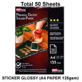 Ecotone Sticker Glossy Inkjet Paper A4-size 135-gram. 