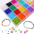 1 Set/box Seed Beads Letter/Love Hearts/Stars Acrylic Beads for DIY Jewelry Making. 