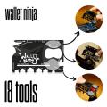 Wallet Ninja Multitool Card – 18 in 1 Size Multi Purpose Tool for Quick Repairs, EDC Survival Gear, Bottle Opener. 