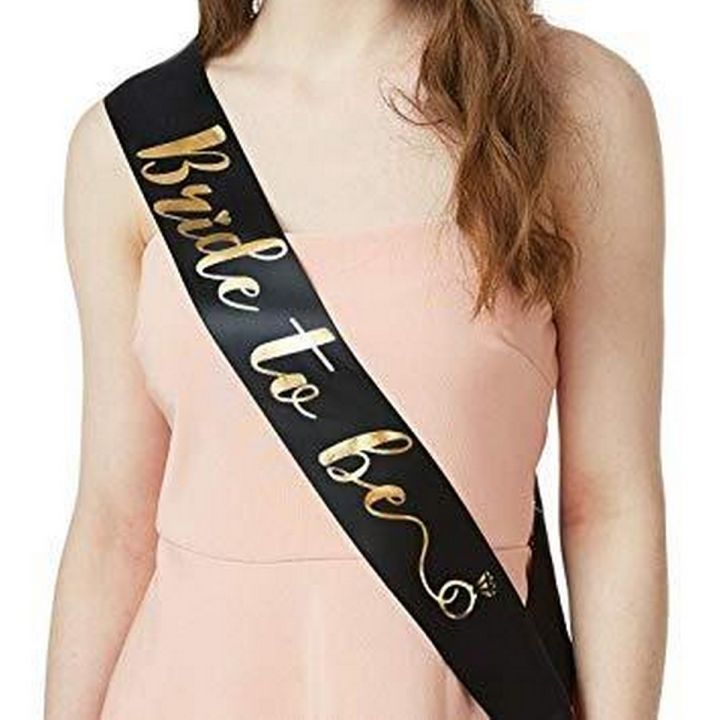 Bride to Be Sash Black Color for Bridal Shower