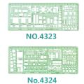 1:100 and 1:200 Double Scale Template Architect Combination Multi Design Stencil Symbols Technical Drafting Drawing No.4323/4324. 