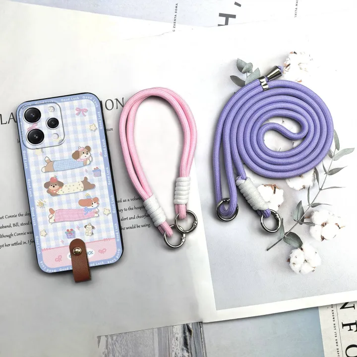 Soft%20case%20TPU%20Phone%20Case%20For%20Redmi12%204G%20Crossbody%20Fashion%20Design%20Necklace%20Silicone%20Waterproof%20Anti-dust%20Graffiti%20Cartoon%20-%20Image%203
