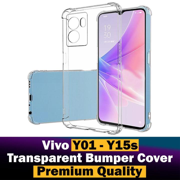 Vivo Y01 Vivo Y15s Back Cover Transparent Extra Bumper Anti