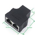 RJ45 1 To 2 Ways Ethernet LAN Network Splitter Double Adapter Ports Coupler Connector Extender Adapter Plug Connector Adapter. 
