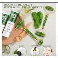 Jade Roller & Gua Sha Set Facial Beauty Tools Massage Face Roller Skin Stone for. 