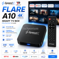 Premium SpeedX Flare A10 Android 10.0 TV Box | Quad-Core ARM Cortex-A53 Processor | 4K Ultra HD Streaming | 2GB RAM + 16GB ROM | WiFi Media Player for YouTube, Netflix, Gaming, Movies & Live TV | Perfect for Smart Home Theater & Entertainment Setup. 